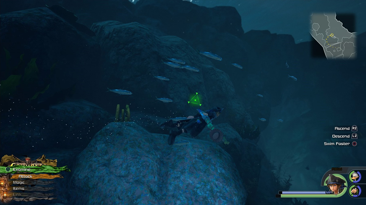 Swarms of fish swimming together randomly give Cod / Kingdom Hearts 3