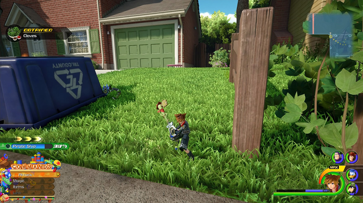 There’s another herb spot that gives Cloves northeast of the front yard / Kingdom Hearts 3