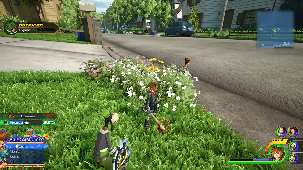 Find Thyme at the western edge of the lawn / Kingdom Hearts 3