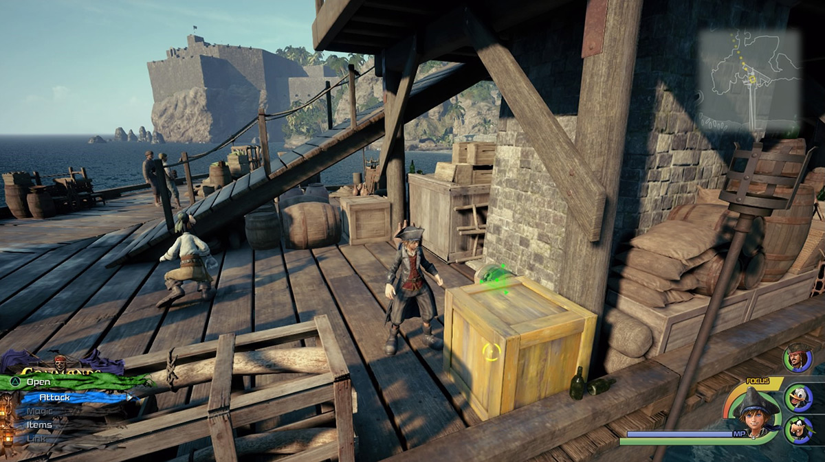 The yellow crate at the Seaport’s pier contains Veal / Kingdom Hearts 3