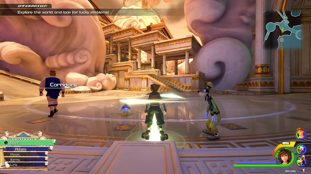 Sora reaches the Corridors save point / Kingdom Hearts 3