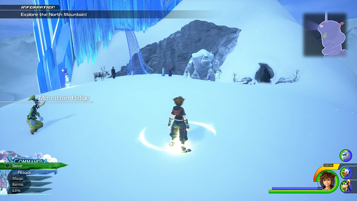 Sora reaches the Mountain Ridge save point / Kingdom Hearts 3