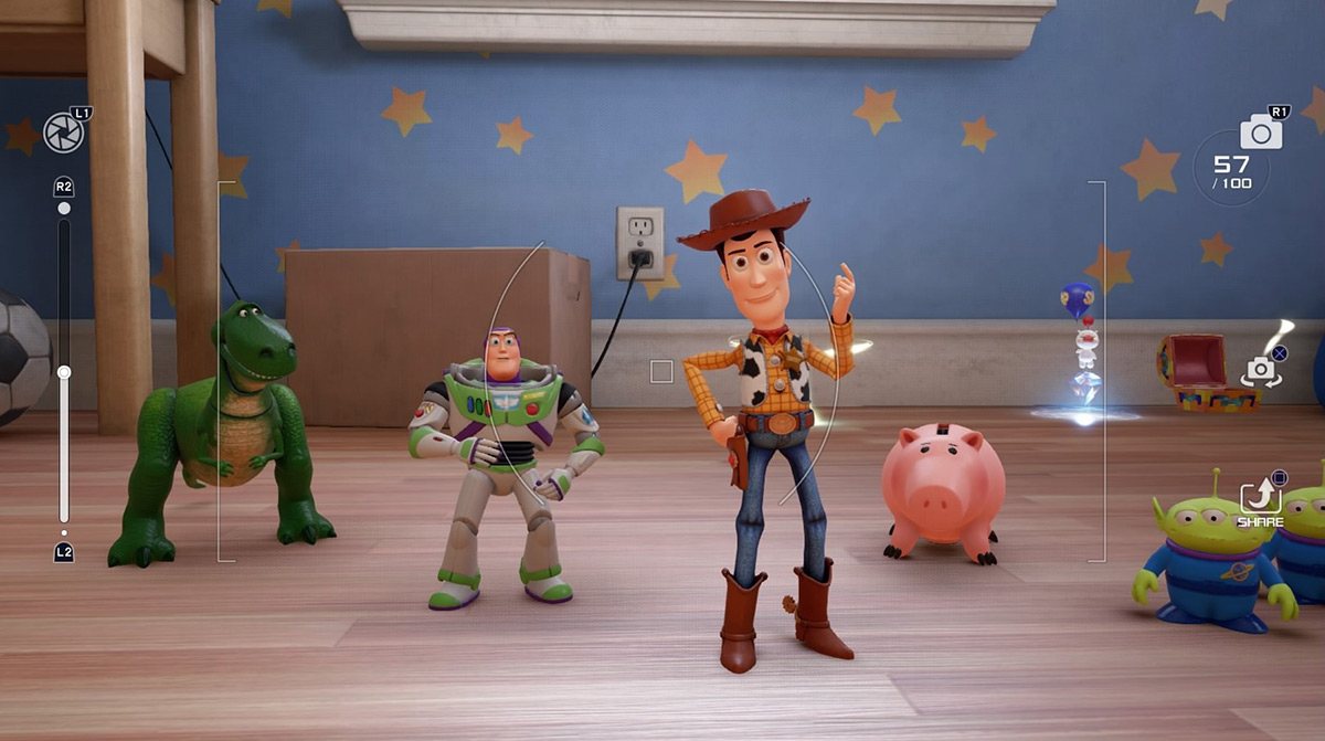 A group photo of Woody and Buzz with their pals / Kingdom Hearts 3